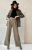 Szerokie spodnie plazzo khaki 0011-1